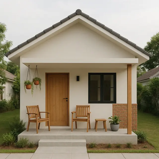 Rumah Minimalis Satu Lantai dengan Teras Depan (Foto: Rizka Nur Laily via ChatGPT)