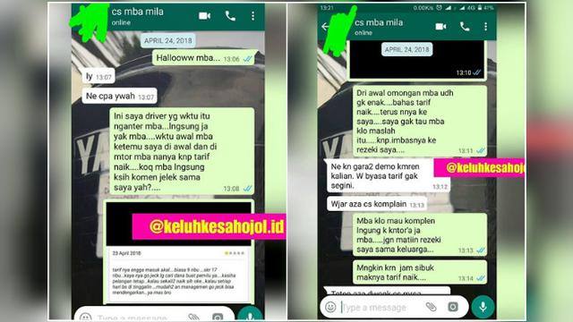 Memberikan keluhan kepada driver dengan alasan yang tak masuk akal atau pun ngotot juga tidak manusiawi.