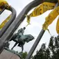  Patung Jenderal  Konfederasi Robert E. Lee (Chip Somodevilla / Getty Images / AFP)