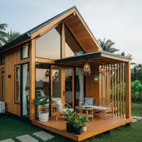 Rumah Kayu Natural dengan Teras Terbuka. Foto: Gemini