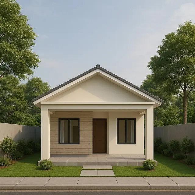 Model Rumah 6x9 2 Kamar Tidur Tanpa Garasi