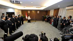 Suasana serah terima jabatan Dewan Pertimbangan Presiden di Kantor Wantimpres Jakarta, Selasa (3/2/2015). (Liputan6.com/Faizal Fanani)