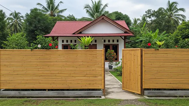 Pagar Bambu Horizontal Minimalis