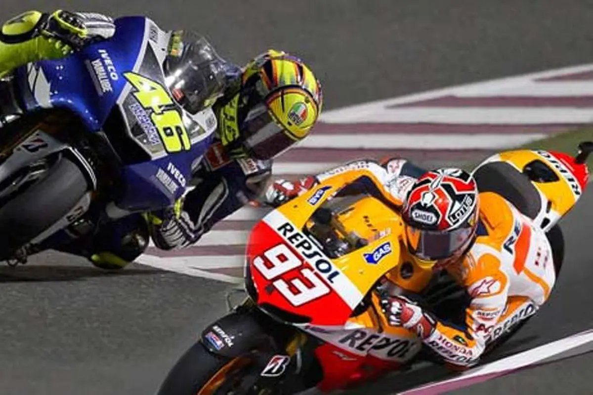 Bukti Marc Marquez dan Valentino Rossi Saling Sinis