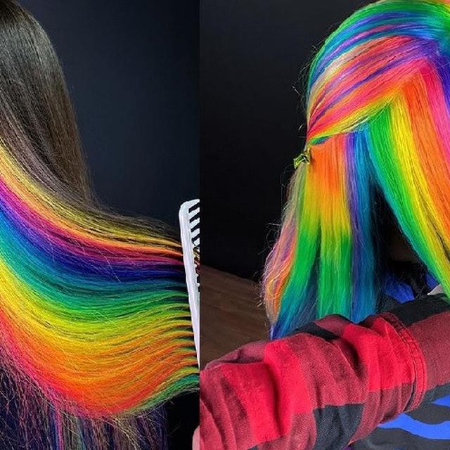 5 Potret Rambut Dicat Warna Warni Bak Pelangi Hasilnya Super Keren Citizen6 Liputan6 Com