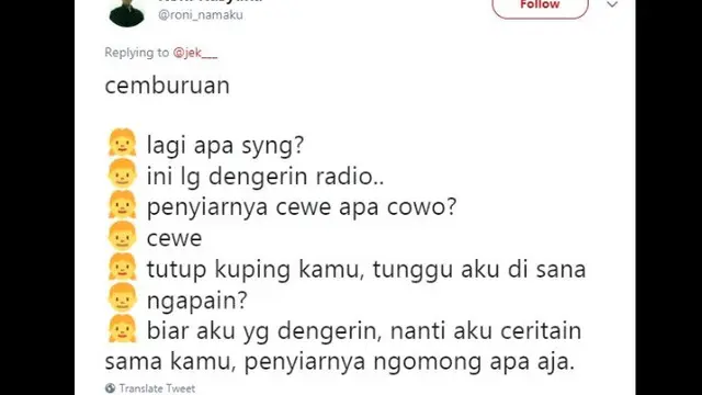 cewek cemburuan (foto: twitter/brilio)