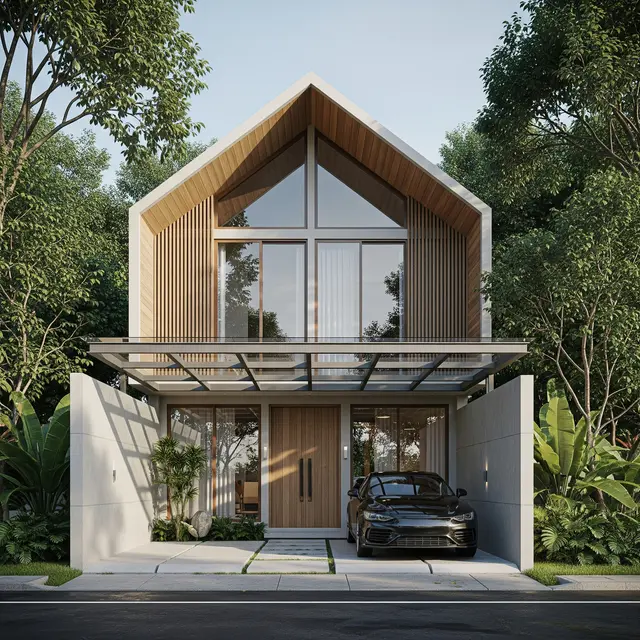 9 Model Rumah Atap Pelana Minimalis dengan Carport Baja Ringan, Makin Diminati