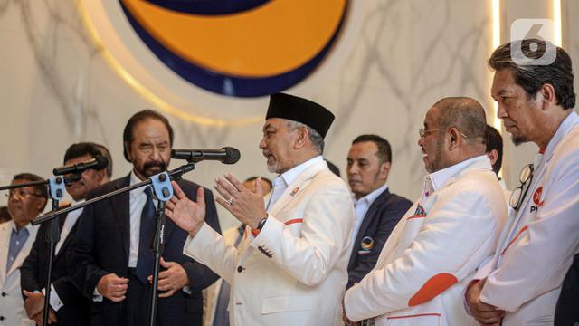 FOTO: Petinggi PKS Kunjungi Ketua Umum Partai Nasdem Surya Paloh