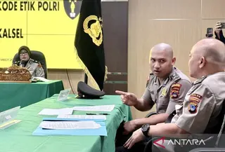 sidang etik bripda MS tersangka pembunuhan mahasiswi. (Antara)