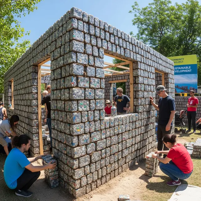Ecobrick dari Botol Plastik Bekas (Image by Gemini AI)