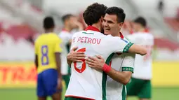 Sejumlah pemain Bulgaria merayakan kemenangan timnya atas Kepulauan Solomon dalam laga semifinal FIFA Series 2026 di Stadion Utama Gelora Bung Karno (SUGBK), Senayan, Jakarta, Jumat (27/03/2026). (Bola.com/M Iqbal Ichsan)