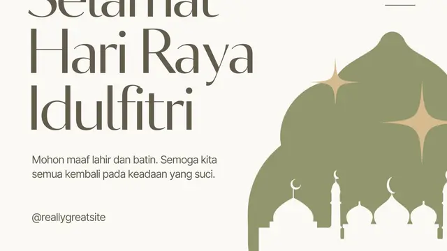 Kartu Ucapan Idul Fitri 2025 Bergaya Minimalis