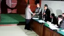 Wakil Presiden periode 2004-2008 itu memberikan keterangan dalam kapasitasnya sebagai Wapres ketika pengucuran dana talangan Bank Century senilai Rp 6,7 triliun, Kamis (8/5/14). (Liputan6.com/Faisal R Syam)