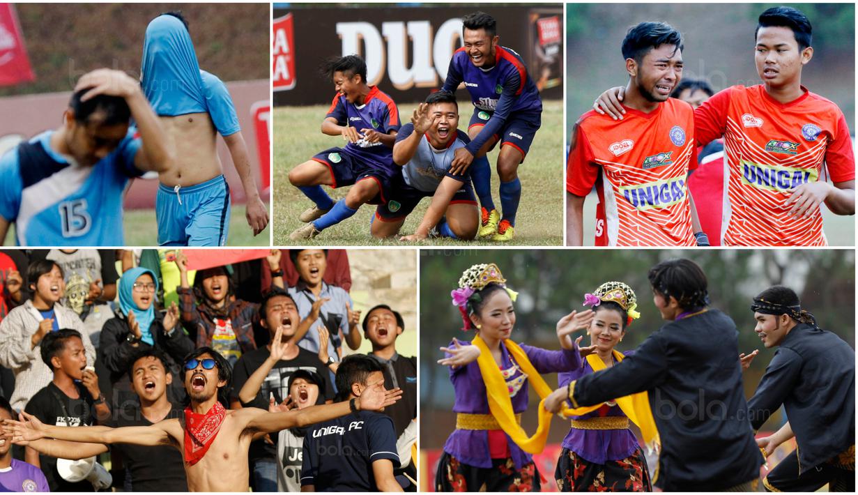 Berikut ini momen menarik di sepanjang turnamen sepak bola Torabika Campus Cup 2017 di Gor Jati Padjajaran, Jatinangor, Kamis (28/9/2017). Mulai dari aksi pertandingan, ekspresi bahagia kemenangan hingga tangisan kekalahan. (Bola.com/M Iqbal Ichsan)
