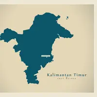 Ilustrasi Peta Kalimantan Timur. Sumber foto: Shutterstock/Ingo Menhard.