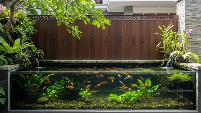 Desain Kolam Ikan Menempel Pagar/Gemini AI