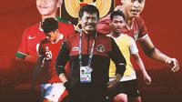 Timnas Indonesia - Salman Alfarid, Muhammad Iqbal, Alfriyanto Nico, Dzaky Asraf dan Indra Sjafri (Bola.com/Decika Fatmawaty)