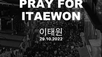 Ucapan bela sungkawa dari warganet di Twitter atas tragedi halloween di Itaewon.
