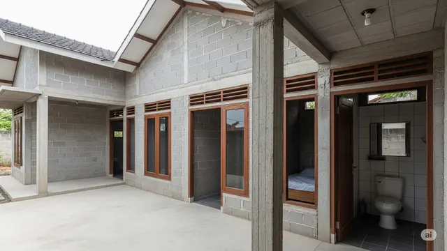 Model Rumah Sederhana dari Batako dengan Atap Pelana/Ilustrasi gambar AI