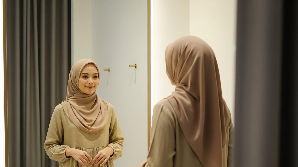 10 Rekomendasi Midi Dress Muslim Kombinasi Linen Nyaman untuk Sehari-hari
