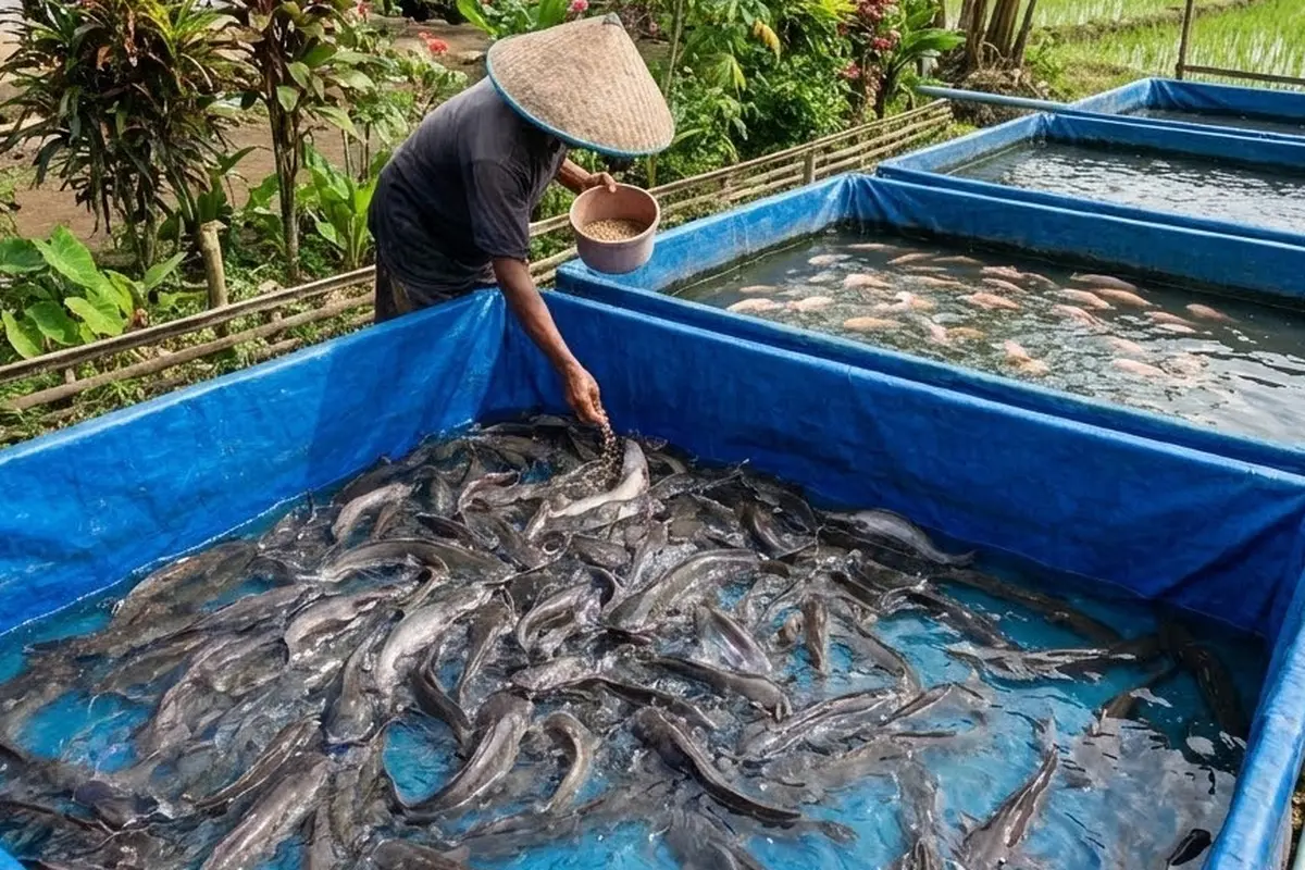 Ternak Lele dan Nila di Kolam Terpal