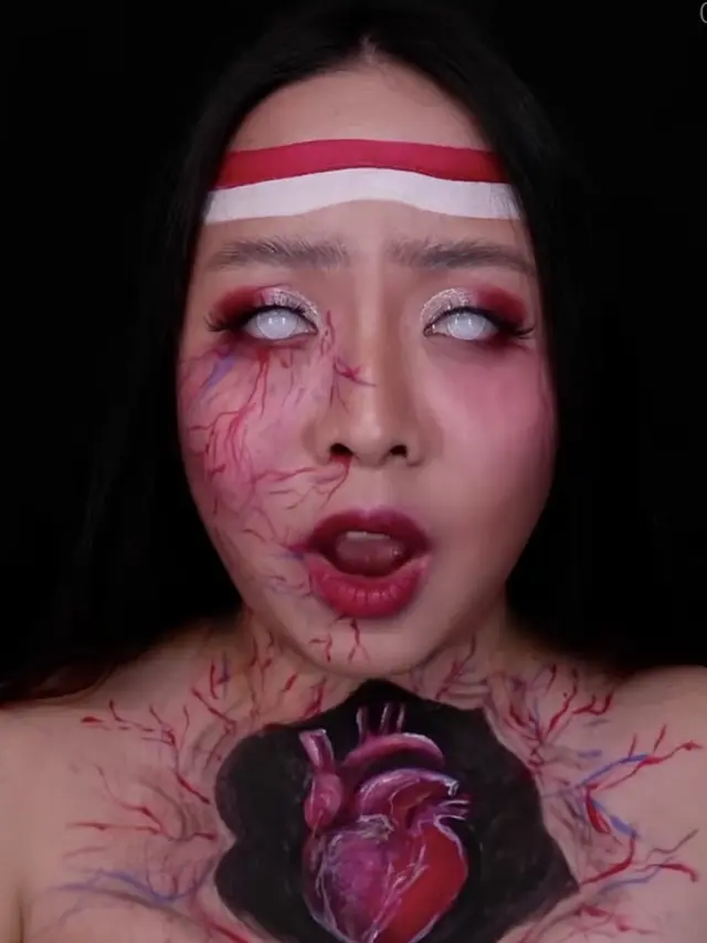 Perempuan ini rela tidur untuk membuat makeup bertema Kemerdekaan/dok. Instagram @yohannasiscillia