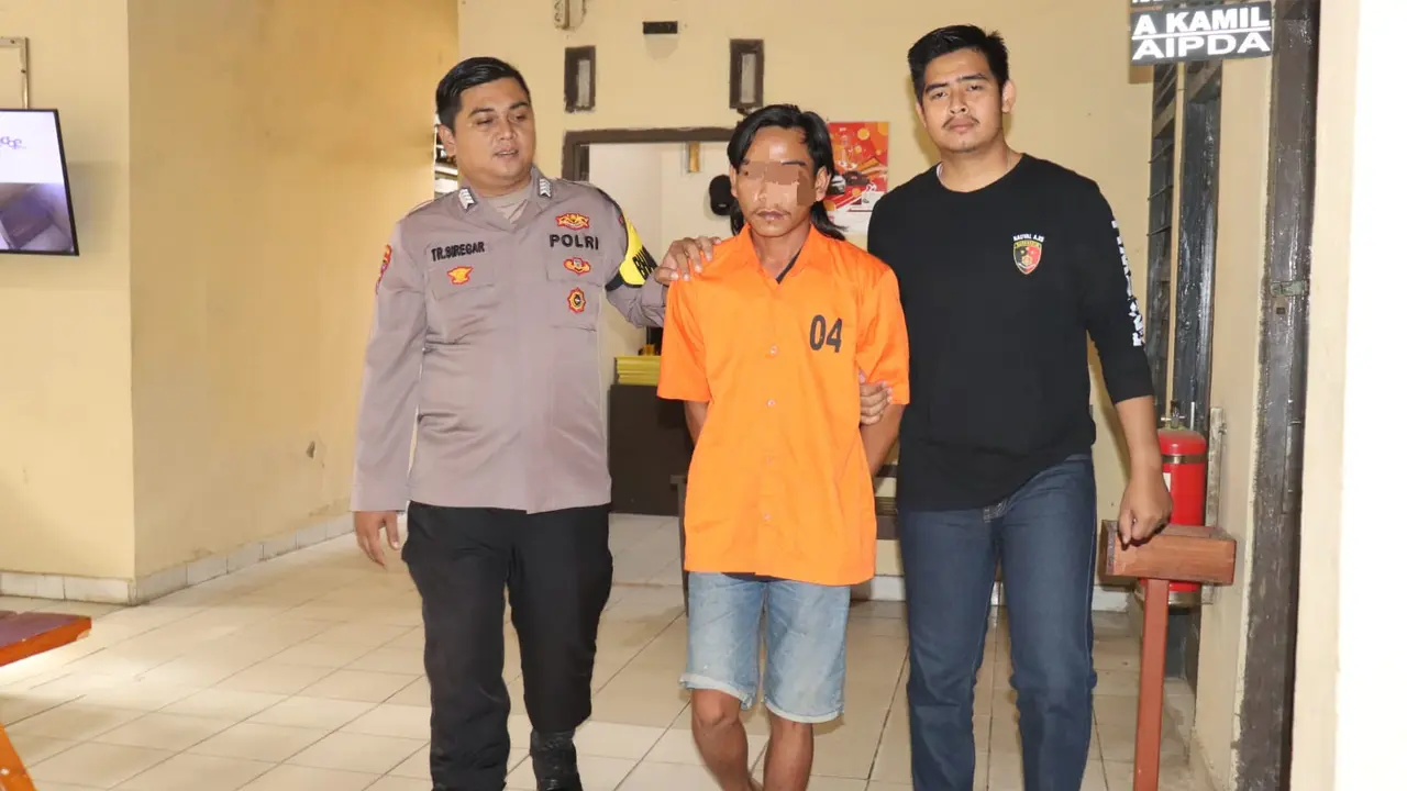 Pelaku pencurian puluhan tabung gas LPG yang buron sejak 2019 berhasil diringkus Mapolsek Gadingrejo. Foto : (Istimewa)