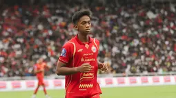 Aditya Warman pada saat bermain dalam pertandingan melawan Persijap Jepara pada pekan ke-16 BRI Super League 2025/2026 di Stadion Utama Gelora Bung Karno (SUGBK), Jakarta Pusat, Sabtu (3/1/2026) sore WIB. (Bola.com/Abdul Aziz)