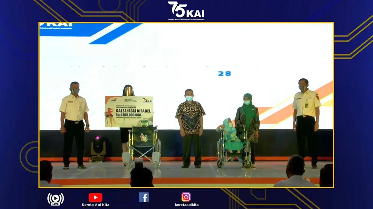 Memperingati 75 tahun PT Kereta Api Indonesia (Persero), memberikan  Corporate Social Responsibility (CSR) Rp 1,75 miliar, sekaligus meresmikan logo baru KAI.