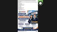 Cek Fakta: Tidak Benar Link Pendaftaran Lowongan Kerja Ombudsman 2026