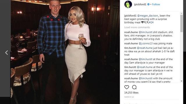 Megan Davison dan Jordan Pickford