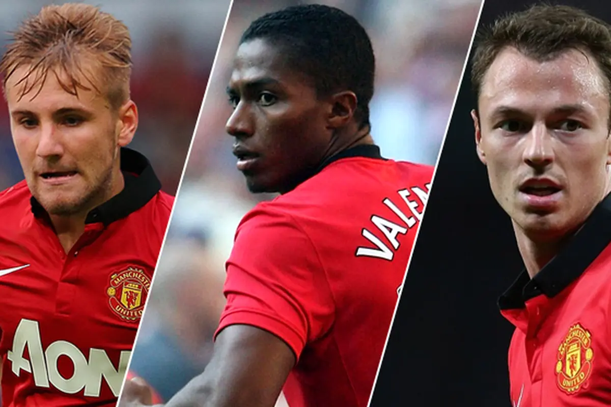 Luke Shaw, Antonio Valencia, dan Jonny Evans