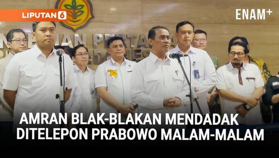 Mentan Amran Blak-blakan Mendadak Ditelepon Prabowo Malam-Malam, Ada Apa?