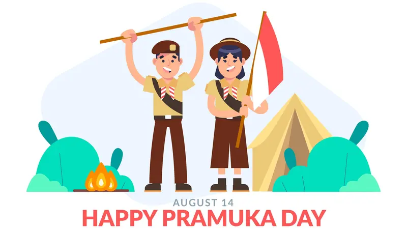 Ilustrasi Hari Pramuka 14 Agustus