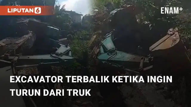 Beredar video viral di sosial media terkait excavator yang terjatuh. Kejadian tersebut berada di kawasan desa Tongko, Enrekang, Sulawesi Selatan