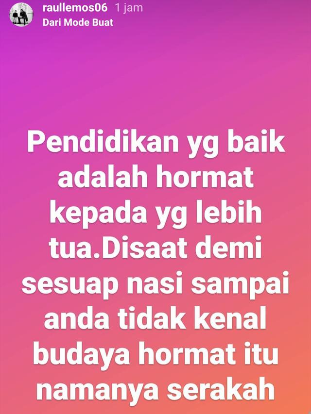 Unggahan Raul Lemos. (Foto: Instagram @raullemos06)