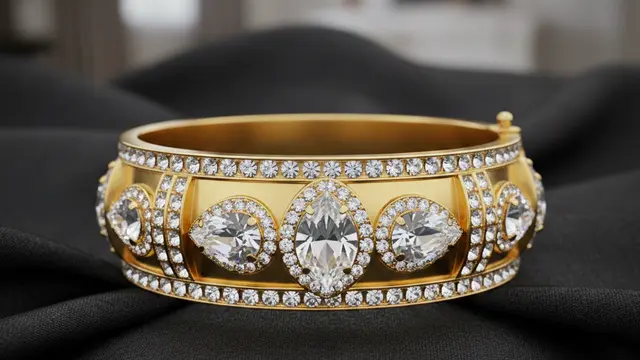 Model Gelang Emas Berlapis Kristal (Foto: Gemini AI)