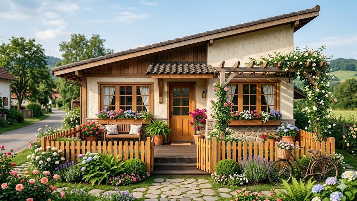 7 Desain Fasad Rumah Desa dengan Atap Miring Satu Arah, Hunian Sederhana yang Bikin Elegan