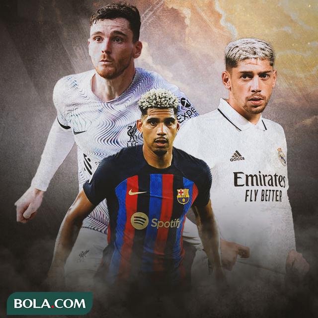 Ilustrasi - Andrew Robertson, Federico Valverde, Ronald Araujo