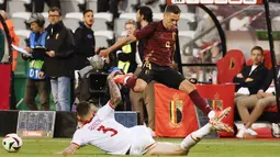 De Rode Duivels menang berkat gol Kevin De Bruyne dan Leonardo Trossard. (AP Photo/Omar Havana)
