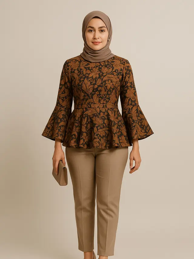Inspirasi Atasan Batik untuk Kondangan dengan Bawahan Celana Panjang (Foto: ChatGPT)