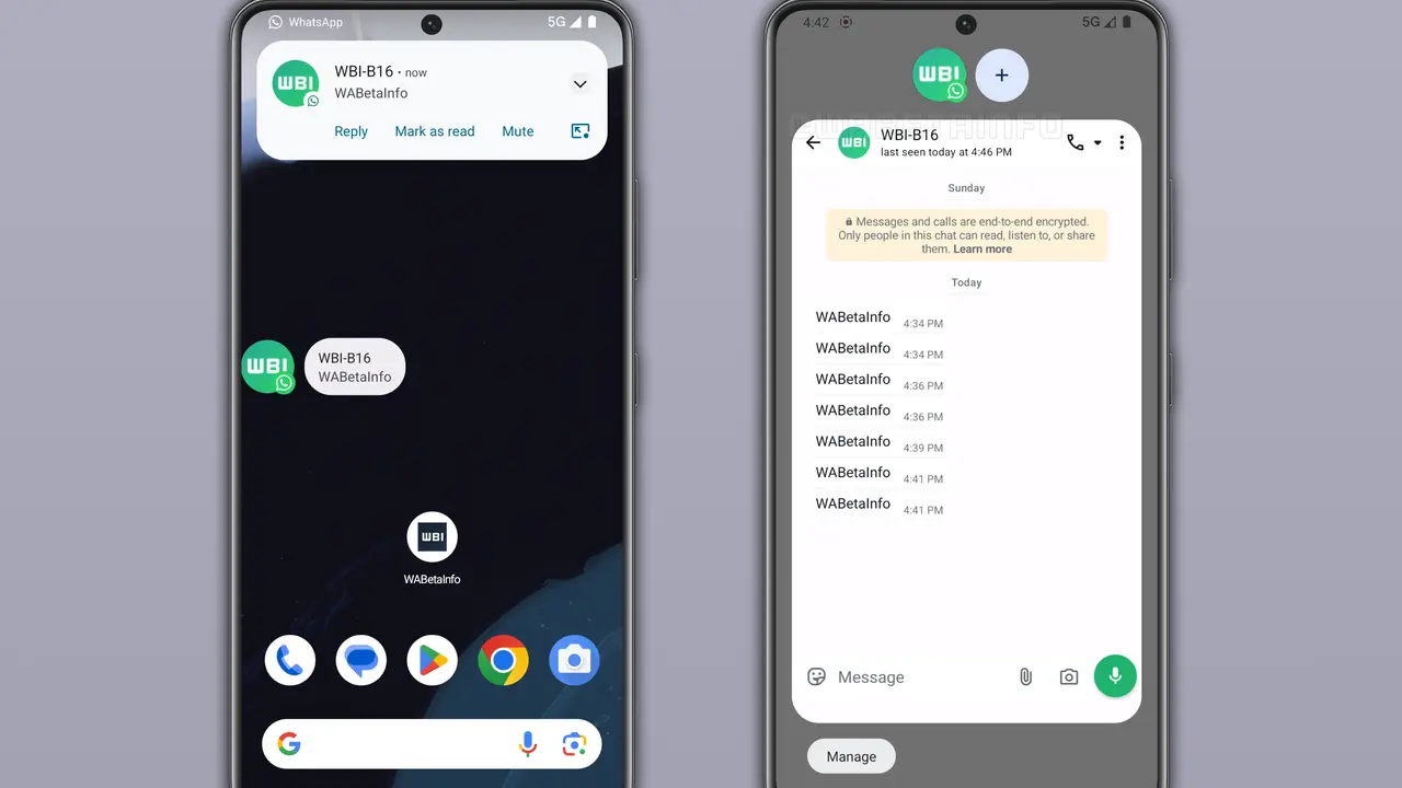 Fitur gelembung notifikasi WhatsApp. Credit: WABetaInfo