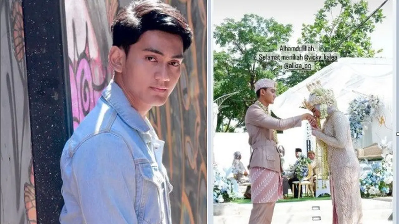 Bintang Love Story The Series, Vicky Kalea menikah dengan Alliza Putri (Foto: Instagram @vicky_kalea @ismibarokahkamil_10)