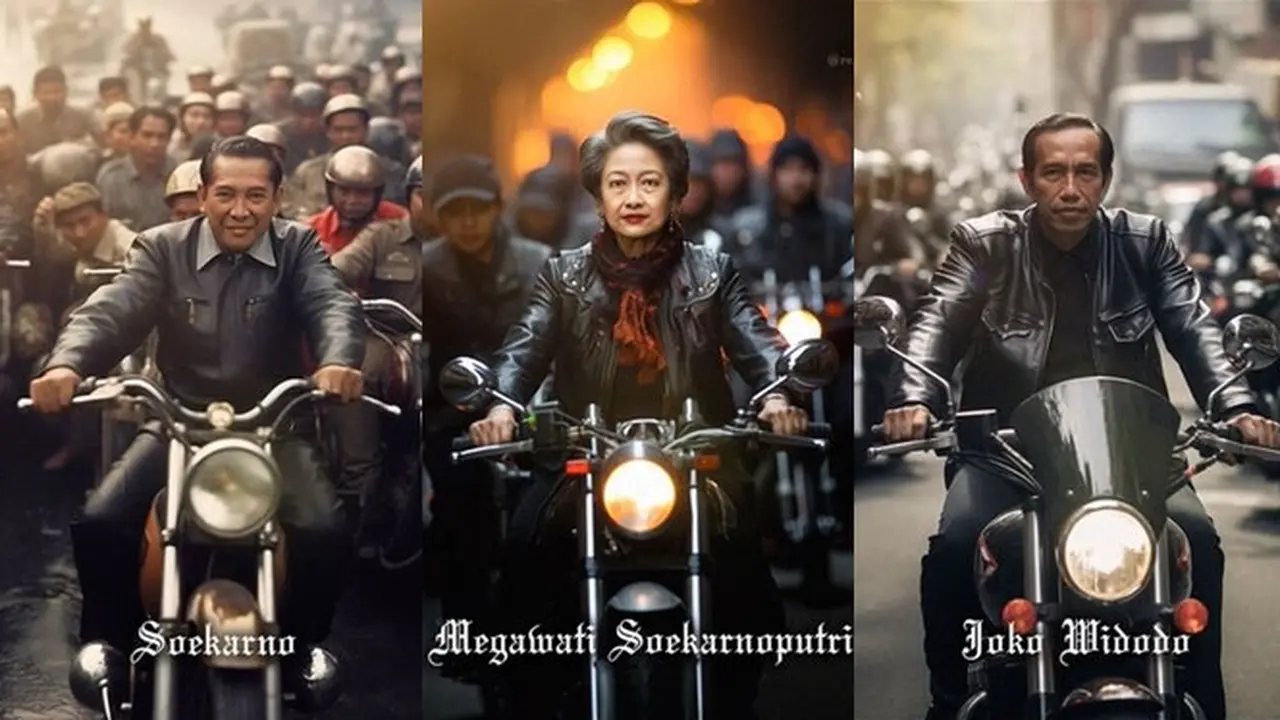 Editan Foto AI Jika 7 Presiden Indonesia Jadi Ketua Geng Motor Ini Keren Banget