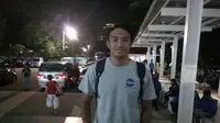 Perenang Indonesia, Gagarin Nathaniel Yus, saat ditemui Bola.com di Gelora Bung Karno Aquatic Stadium, Jakarta, Selasa (5/12/2017). (Bola.com/Budi Prasetyo Harsono)