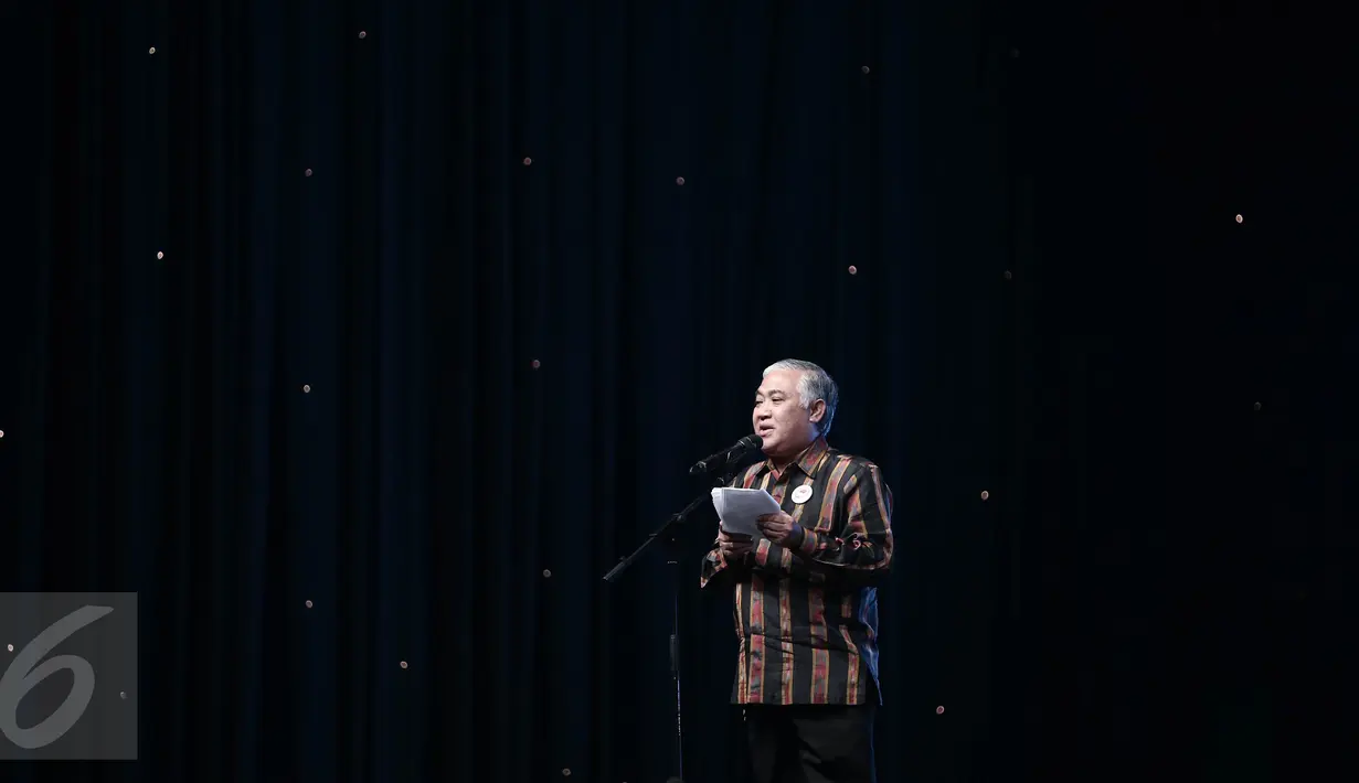 Ketua PIM, Din Syamsuddin memberikan pidato kebangsaan dalam Deklarasi PIM di Jakarta Convention Centre, Senayan, Jakarta, Sabtu (21/5). PIM didirikan untuk mengentaskan permasalahan-permasalahan sosial di masyarakat. (Liputan6.com/Faizal Fanani)
