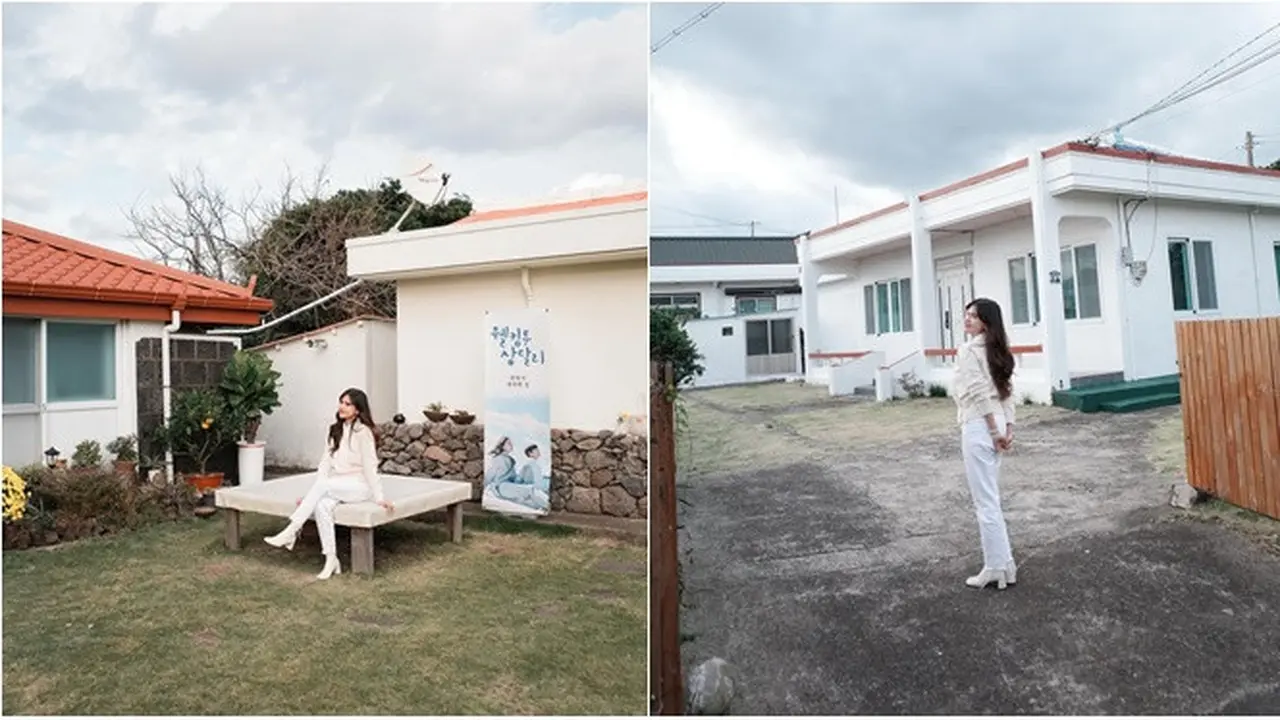 6 Potret Audi Marissa Telusuri Lokasi Syuting Drakor Welcome to Samdalri di Jeju