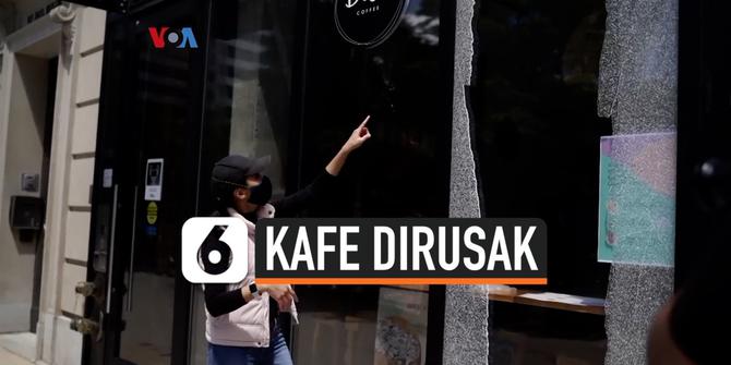 VIDEO: Kafe Orang Indonesia Dilempar Batu Saat Demo di Amerika Serikat