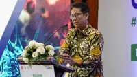 Menteri Kesehatan RI Budi Gunadi Sadikin memberikan keynote speech pada acara Siloam Oncology Summit 2023 di Hotel Arya Duta, Jakarta pada 19 Mei 2023. (Dok Kementerian Kesehatan RI)