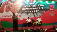 Kepala Kantor Staf Presiden (KSP) Moeldoko menghadiri pembukaan Rekernas IV Relawan Jokowi atau Projo. (Liputan6.com/Ika Defianti)